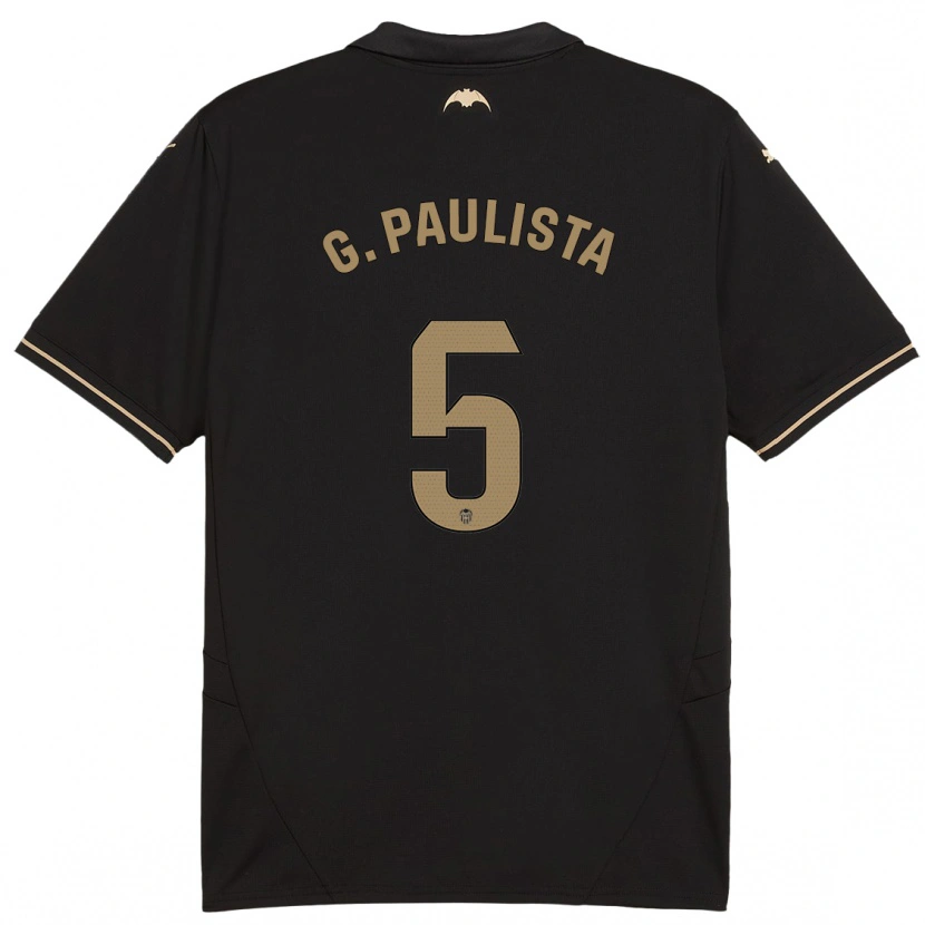 Danxen Enfant Maillot Gabriel Paulista #5 Noir Tenues Extérieur 2024/25 T-Shirt