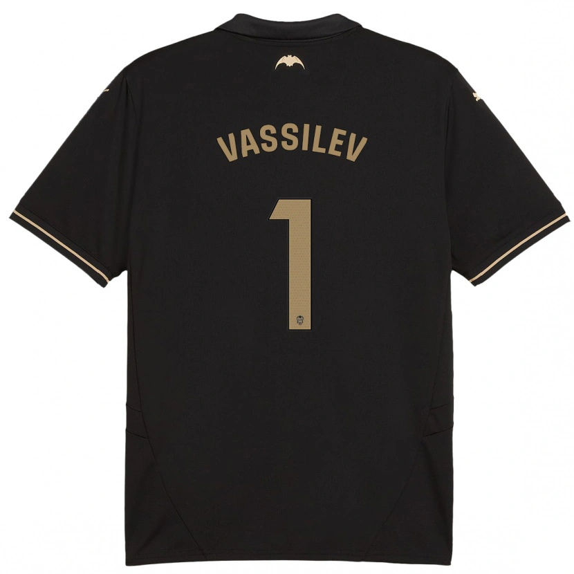 Danxen Enfant Maillot David Vassilev #1 Noir Tenues Extérieur 2024/25 T-Shirt