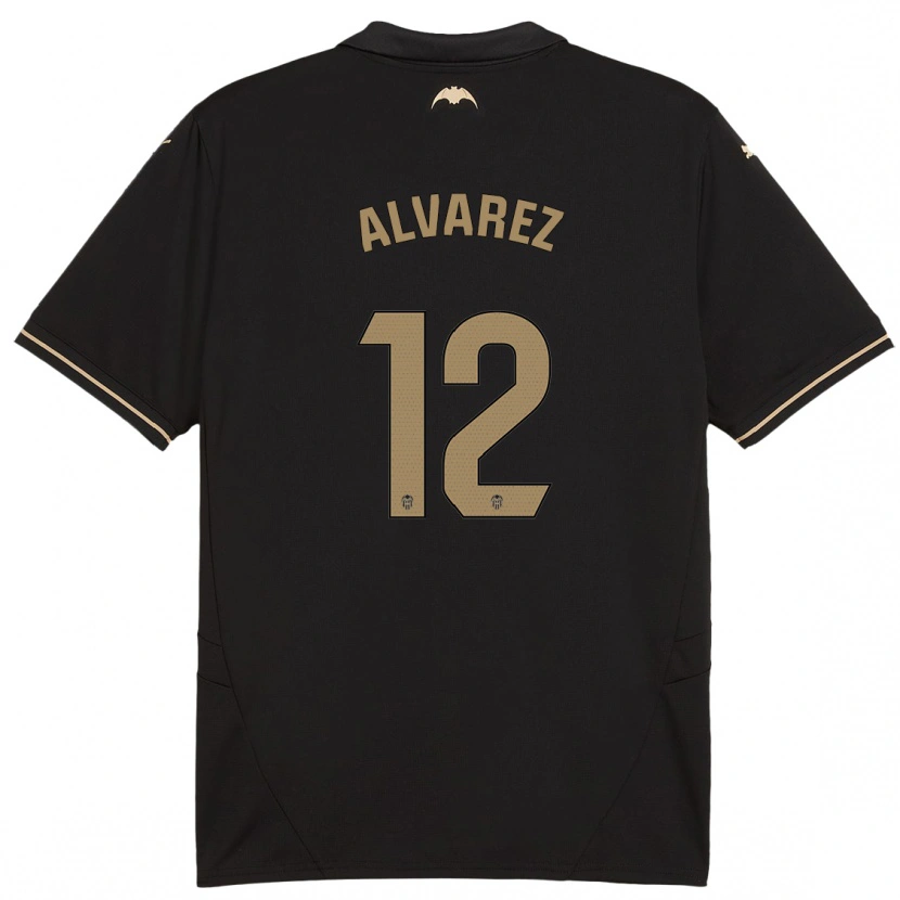 Danxen Enfant Maillot Sofia Alvarez #12 Noir Tenues Extérieur 2024/25 T-Shirt