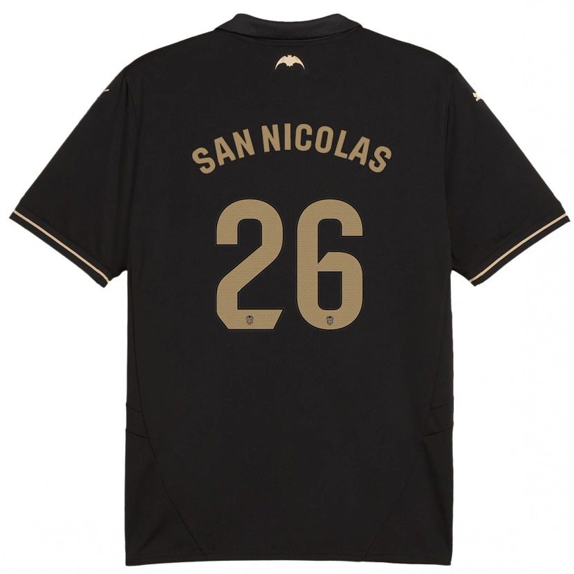 Danxen Enfant Maillot Olga San Nicolas #26 Noir Tenues Extérieur 2024/25 T-Shirt