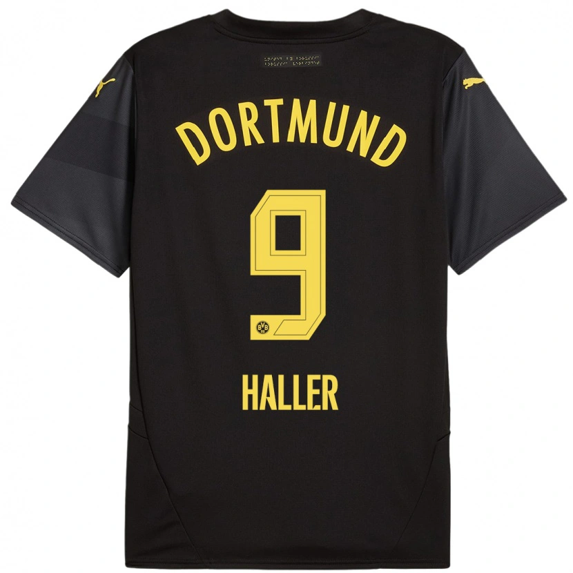 Danxen Enfant Maillot Sébastien Haller #9 Noir Jaune Tenues Extérieur 2024/25 T-Shirt