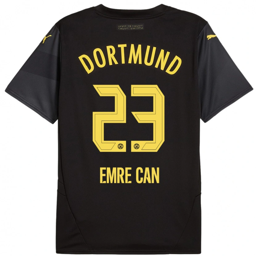 Danxen Enfant Maillot Emre Can #23 Noir Jaune Tenues Extérieur 2024/25 T-Shirt