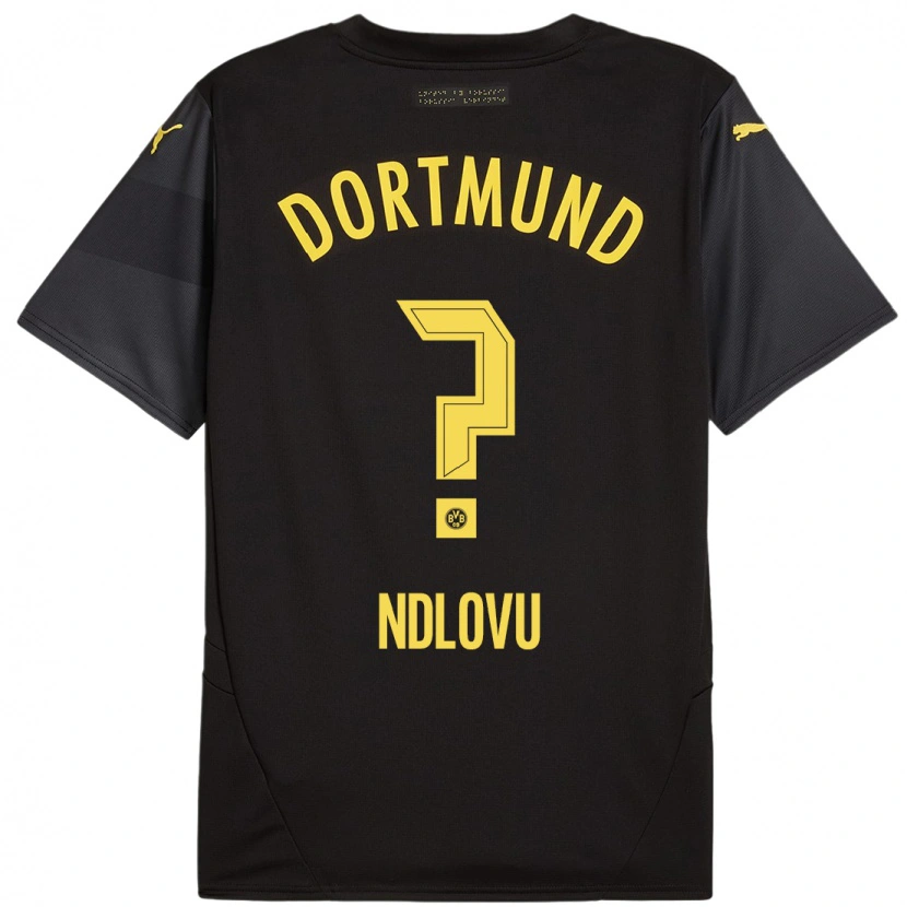 Danxen Enfant Maillot Desmond Ndlovu #0 Noir Jaune Tenues Extérieur 2024/25 T-Shirt