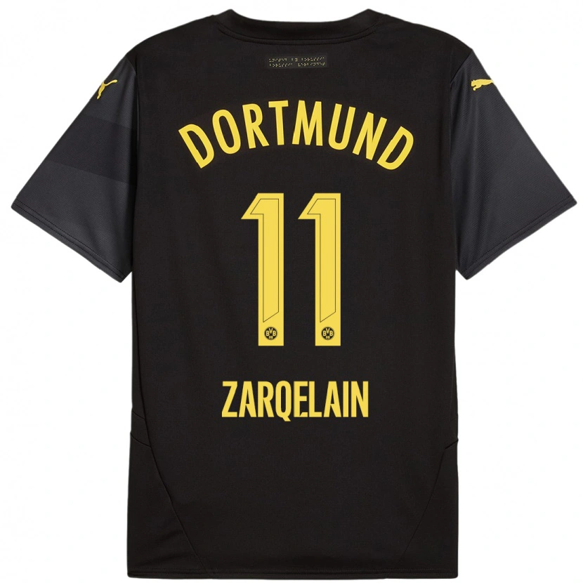 Danxen Enfant Maillot Fadi Zarqelain #11 Noir Jaune Tenues Extérieur 2024/25 T-Shirt