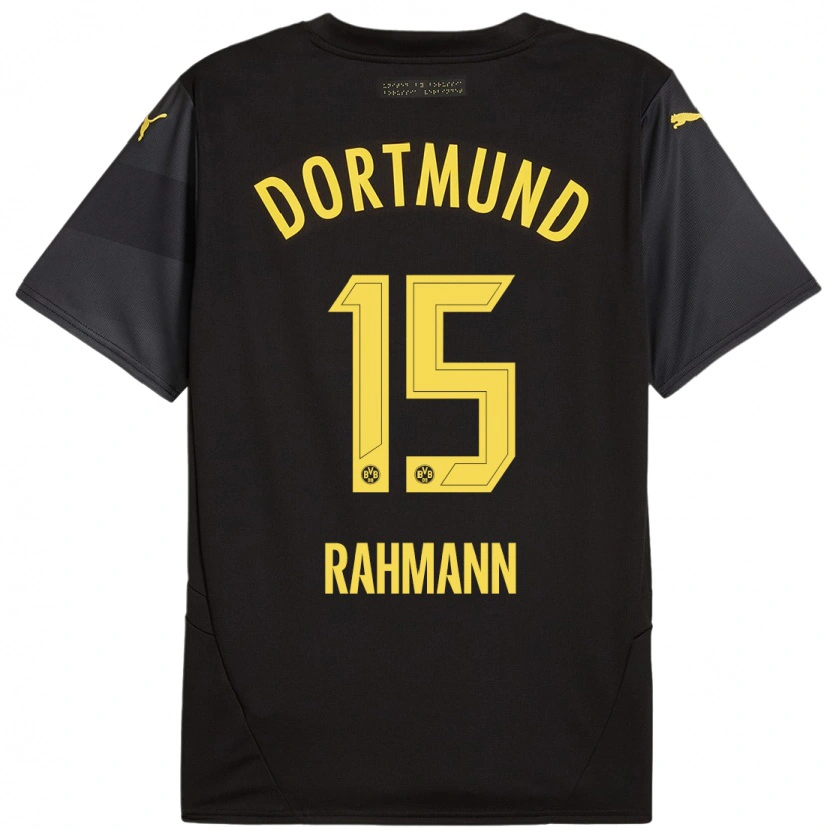 Danxen Enfant Maillot Luke Rahmann #15 Noir Jaune Tenues Extérieur 2024/25 T-Shirt