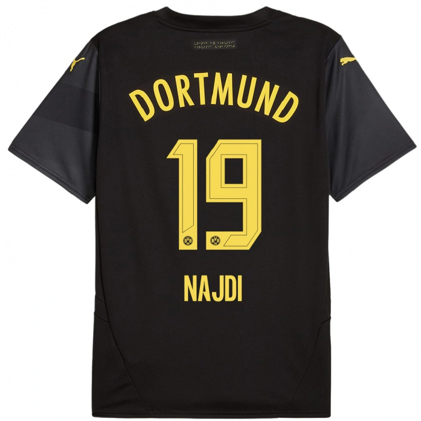 Danxen Enfant Maillot Ahmad Najdi #19 Noir Jaune Tenues Extérieur 2024/25 T-Shirt