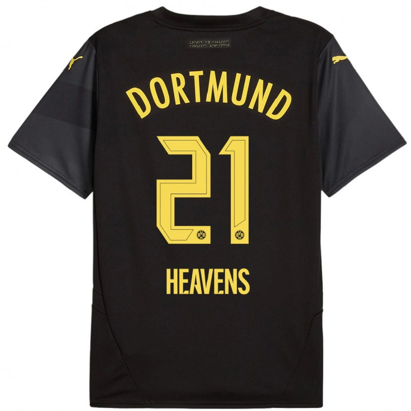 Danxen Enfant Maillot Lukas Heavens #21 Noir Jaune Tenues Extérieur 2024/25 T-Shirt