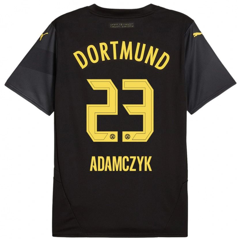 Danxen Enfant Maillot Nico Adamczyk #23 Noir Jaune Tenues Extérieur 2024/25 T-Shirt