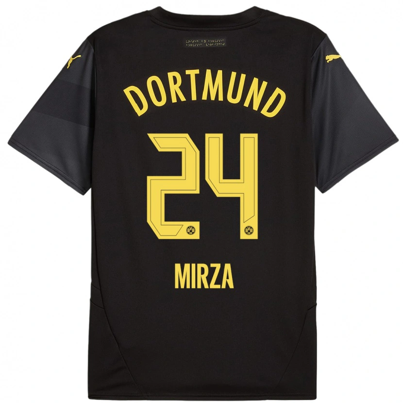 Danxen Enfant Maillot Marwan-Omir Mirza #24 Noir Jaune Tenues Extérieur 2024/25 T-Shirt