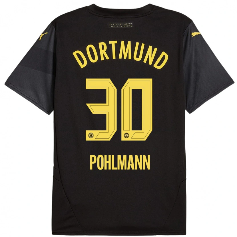 Danxen Enfant Maillot Ole Pohlmann #30 Noir Jaune Tenues Extérieur 2024/25 T-Shirt