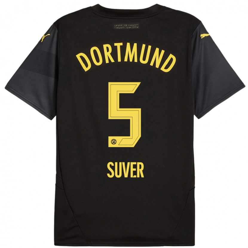 Danxen Enfant Maillot Mario Suver #5 Noir Jaune Tenues Extérieur 2024/25 T-Shirt