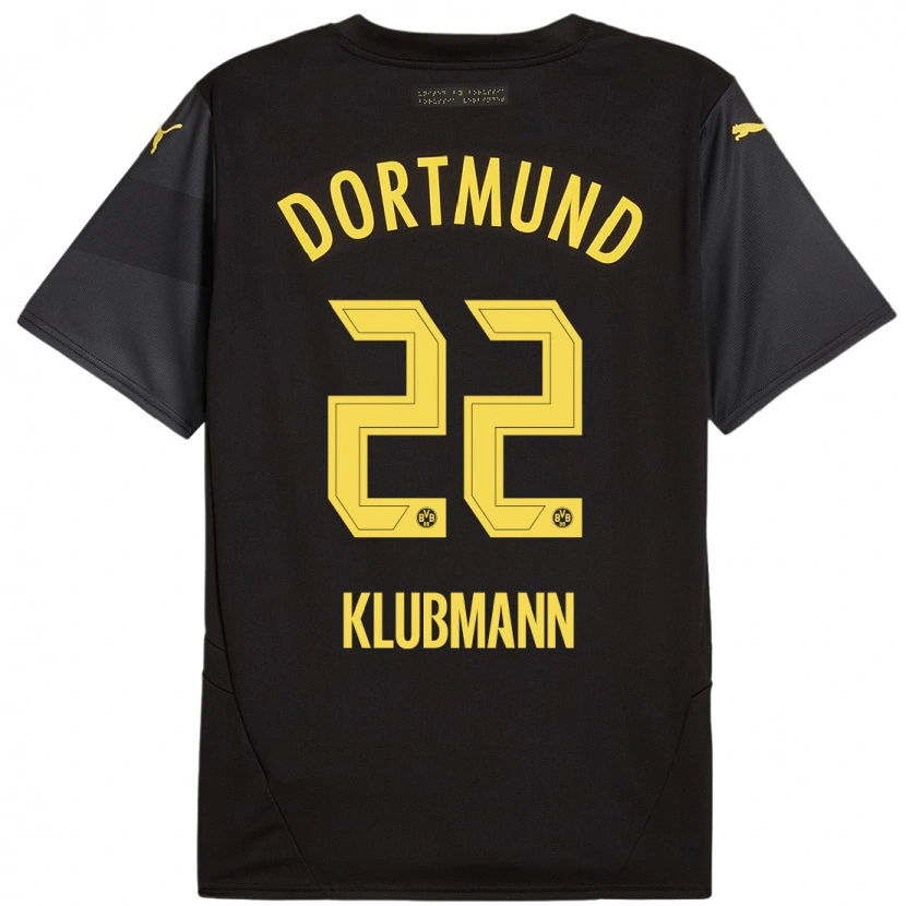 Danxen Enfant Maillot Leon Klubmann #22 Noir Jaune Tenues Extérieur 2024/25 T-Shirt