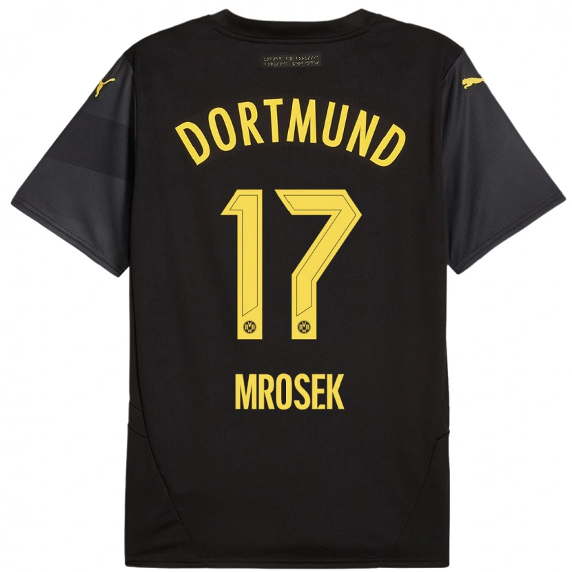 Danxen Enfant Maillot Noah Mrosek #17 Noir Jaune Tenues Extérieur 2024/25 T-Shirt