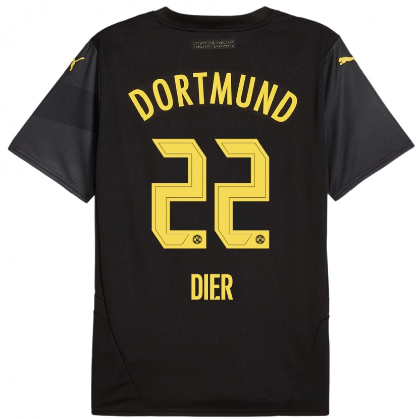 Danxen Enfant Maillot Henrik Dier #22 Noir Jaune Tenues Extérieur 2024/25 T-Shirt