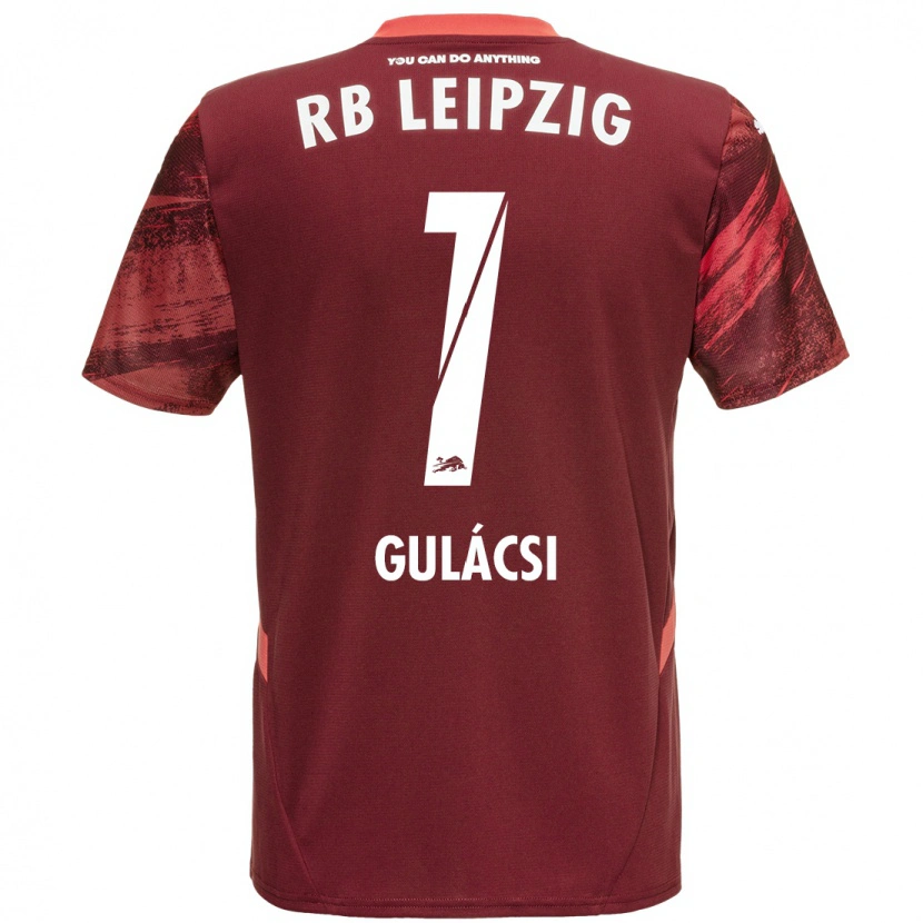 Danxen Enfant Maillot Péter Gulácsi #1 Bordeaux Tenues Extérieur 2024/25 T-Shirt