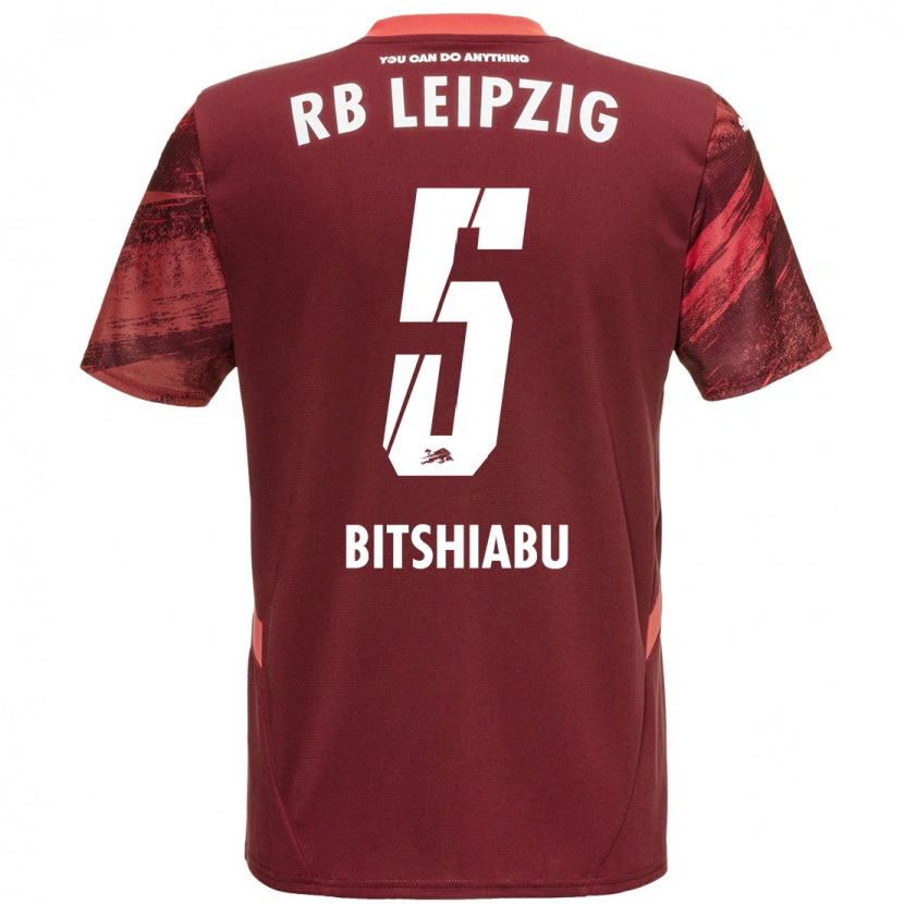 Danxen Enfant Maillot El Chadaille Bitshiabu #5 Bordeaux Tenues Extérieur 2024/25 T-Shirt