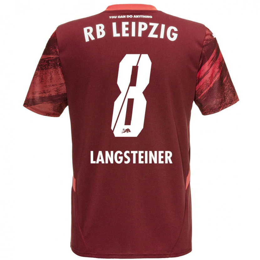 Danxen Enfant Maillot Toni Langsteiner #8 Bordeaux Tenues Extérieur 2024/25 T-Shirt