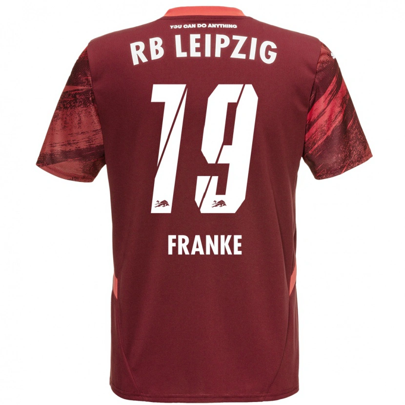 Danxen Enfant Maillot Lenny Franke #19 Bordeaux Tenues Extérieur 2024/25 T-Shirt