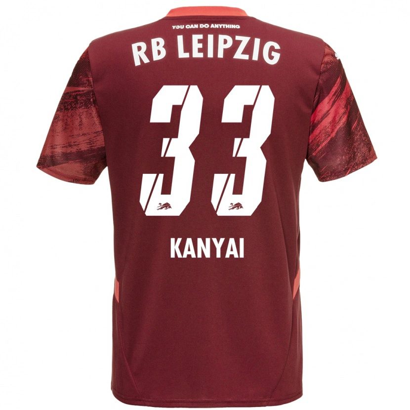 Danxen Enfant Maillot Janos Kanyai #33 Bordeaux Tenues Extérieur 2024/25 T-Shirt