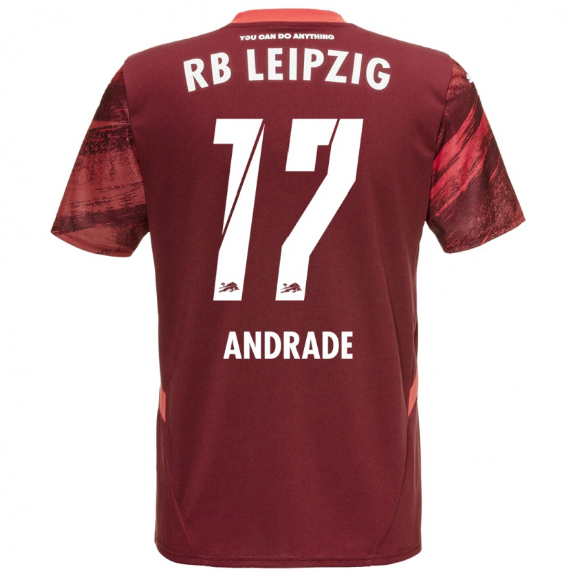 Danxen Enfant Maillot Lydia Andrade #17 Bordeaux Tenues Extérieur 2024/25 T-Shirt