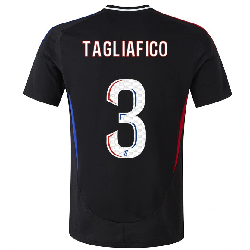 Danxen Enfant Maillot Nicolás Tagliafico #3 Noir Tenues Extérieur 2024/25 T-Shirt