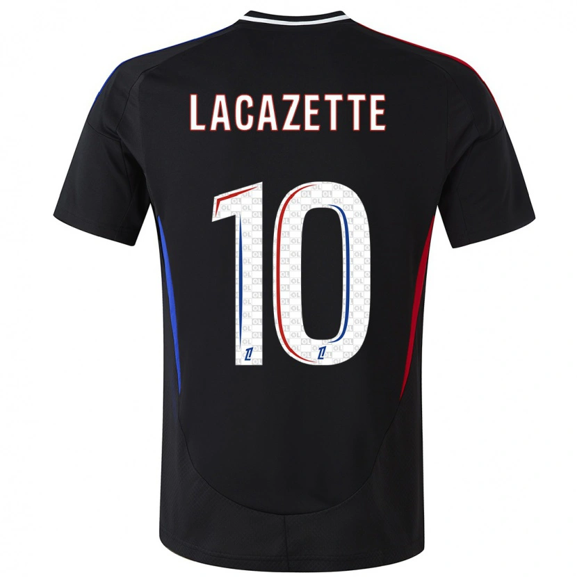 Danxen Enfant Maillot Alexandre Lacazette #10 Noir Tenues Extérieur 2024/25 T-Shirt