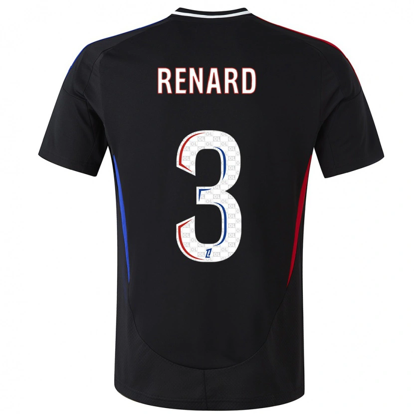 Danxen Enfant Maillot Wendie Renard #3 Noir Tenues Extérieur 2024/25 T-Shirt