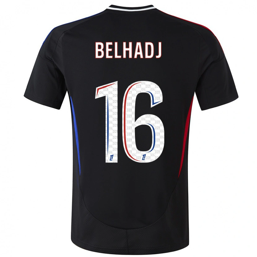 Danxen Enfant Maillot Féerine Belhadj #16 Noir Tenues Extérieur 2024/25 T-Shirt