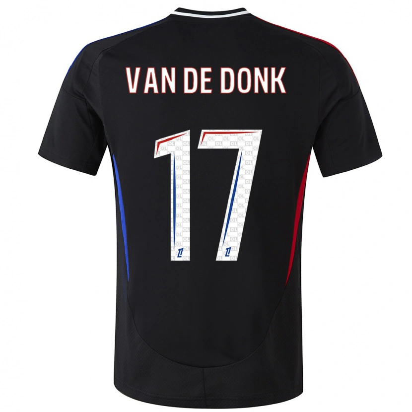 Danxen Enfant Maillot Daniëlle Van De Donk #17 Noir Tenues Extérieur 2024/25 T-Shirt