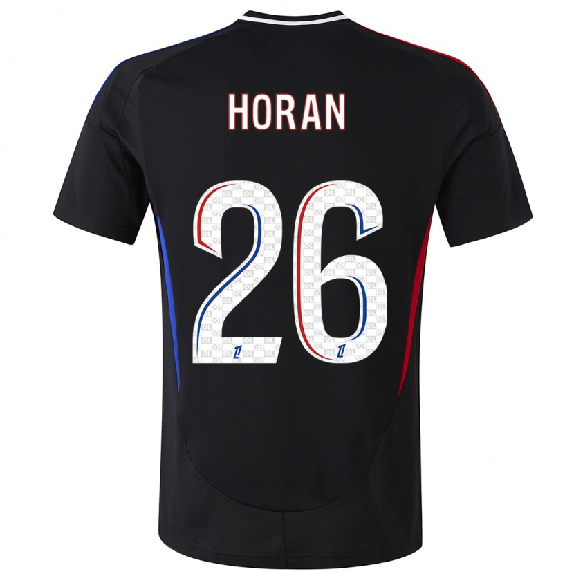 Danxen Enfant Maillot Lindsey Horan #26 Noir Tenues Extérieur 2024/25 T-Shirt