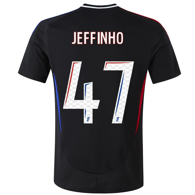 Danxen Enfant Maillot Jeffinho #47 Noir Tenues Extérieur 2024/25 T-Shirt