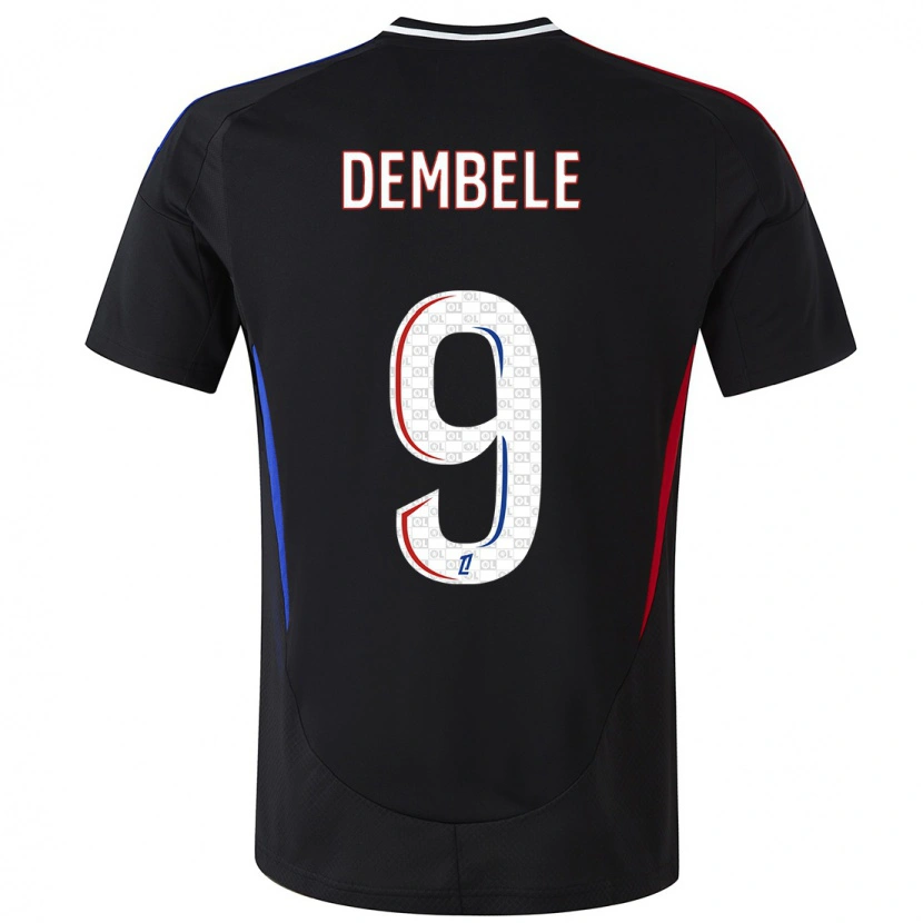 Danxen Enfant Maillot Moussa Dembele #9 Noir Tenues Extérieur 2024/25 T-Shirt