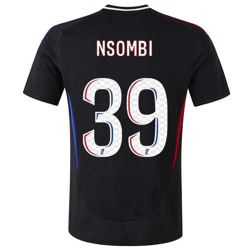 Danxen Enfant Maillot Gael Nsombi #39 Noir Tenues Extérieur 2024/25 T-Shirt