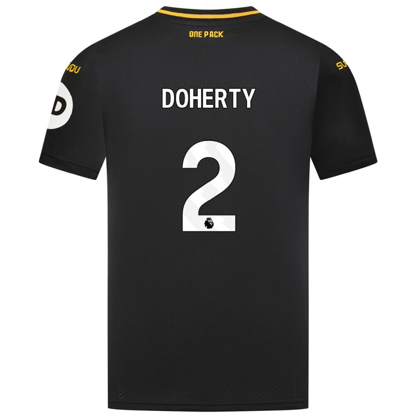 Danxen Enfant Maillot Matt Doherty #2 Noir Tenues Extérieur 2024/25 T-Shirt