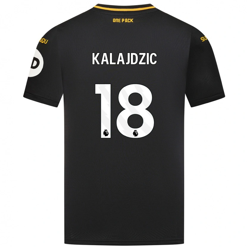 Danxen Enfant Maillot Sasa Kalajdzic #18 Noir Tenues Extérieur 2024/25 T-Shirt