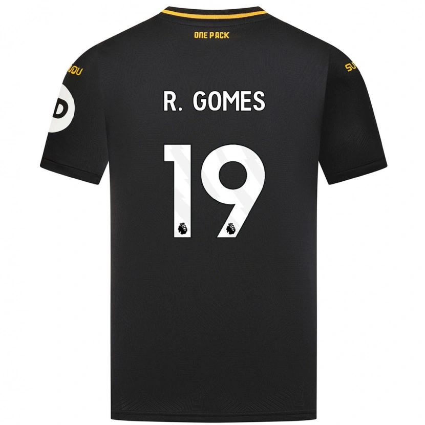 Danxen Enfant Maillot Rodrigo Gomes #19 Noir Tenues Extérieur 2024/25 T-Shirt