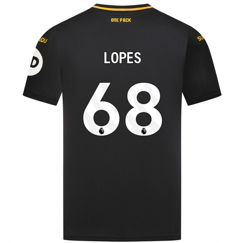 Danxen Enfant Maillot Leo Lopes #68 Noir Tenues Extérieur 2024/25 T-Shirt