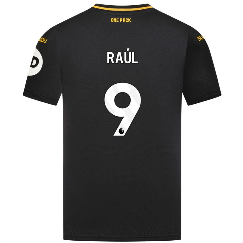 Danxen Enfant Maillot Raul Jimenez #9 Noir Tenues Extérieur 2024/25 T-Shirt