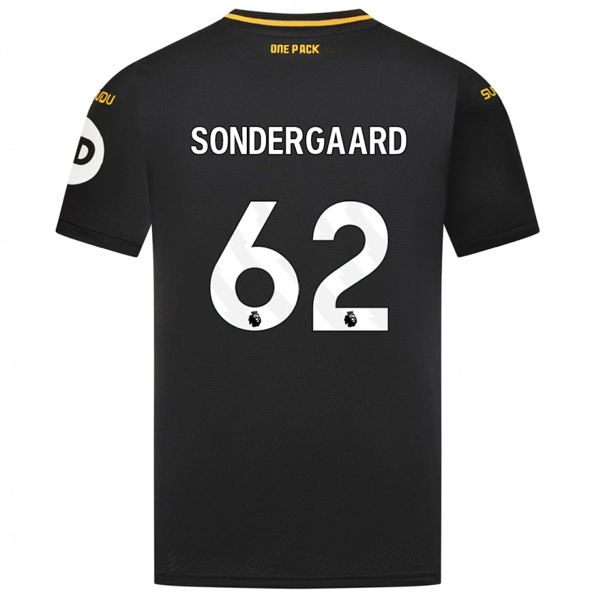 Danxen Enfant Maillot Andreas Sondergaard #62 Noir Tenues Extérieur 2024/25 T-Shirt