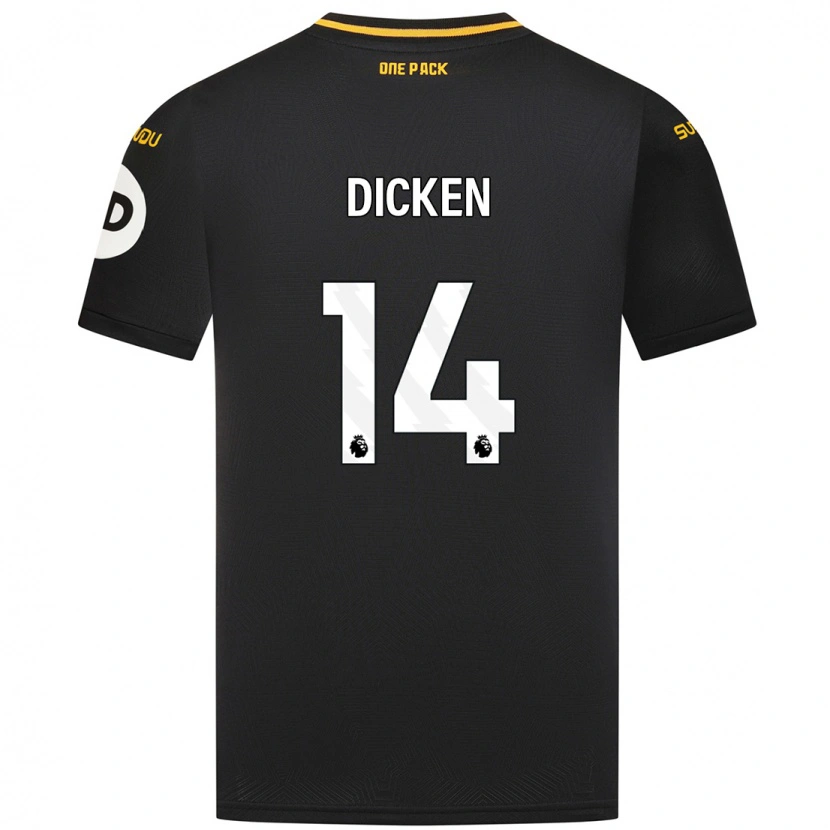 Danxen Enfant Maillot Amy Dicken #14 Noir Tenues Extérieur 2024/25 T-Shirt