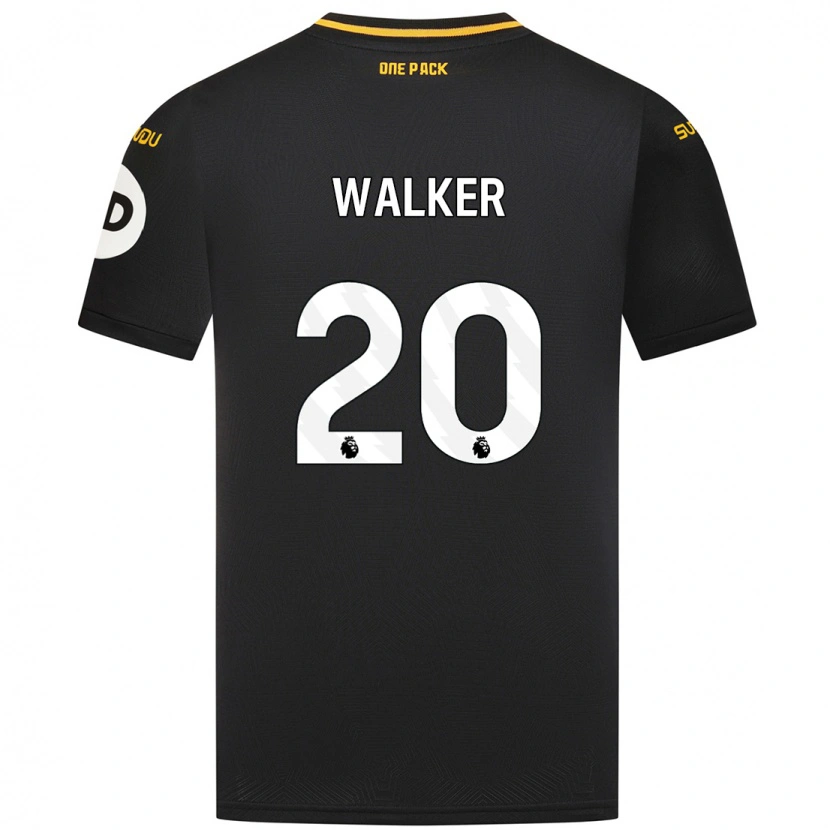 Danxen Enfant Maillot Lowri Walker #20 Noir Tenues Extérieur 2024/25 T-Shirt