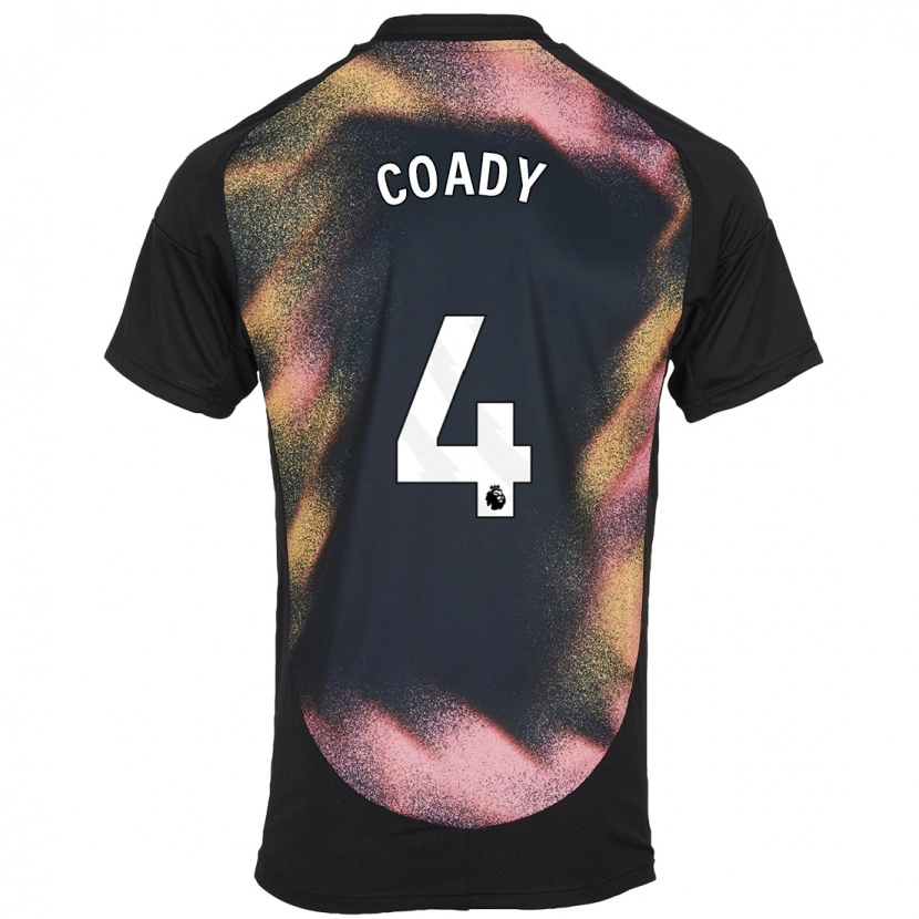 Danxen Enfant Maillot Conor Coady #4 Noir Blanc Tenues Extérieur 2024/25 T-Shirt