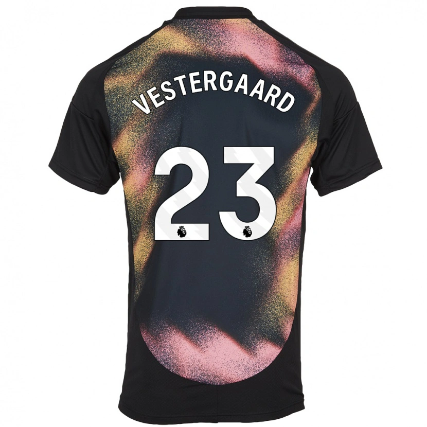 Danxen Enfant Maillot Jannik Vestergaard #23 Noir Blanc Tenues Extérieur 2024/25 T-Shirt