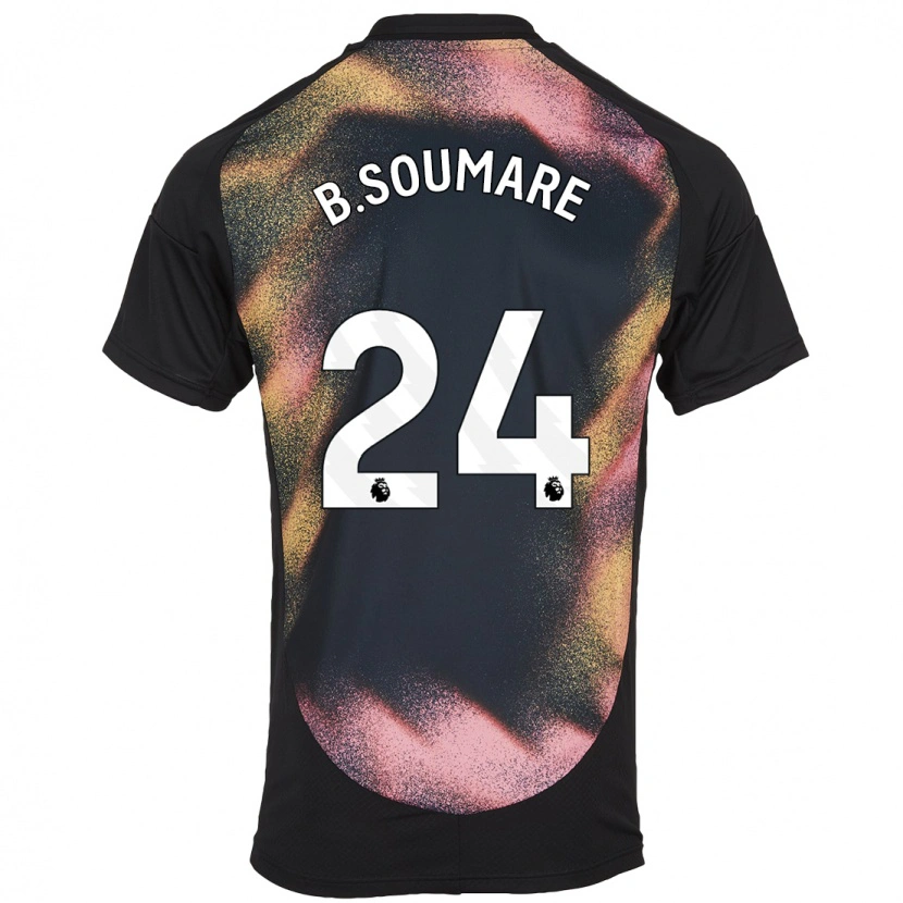 Danxen Enfant Maillot Boubakary Soumaré #24 Noir Blanc Tenues Extérieur 2024/25 T-Shirt