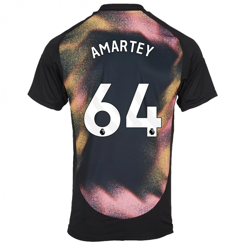 Danxen Enfant Maillot Bobby Amartey #64 Noir Blanc Tenues Extérieur 2024/25 T-Shirt