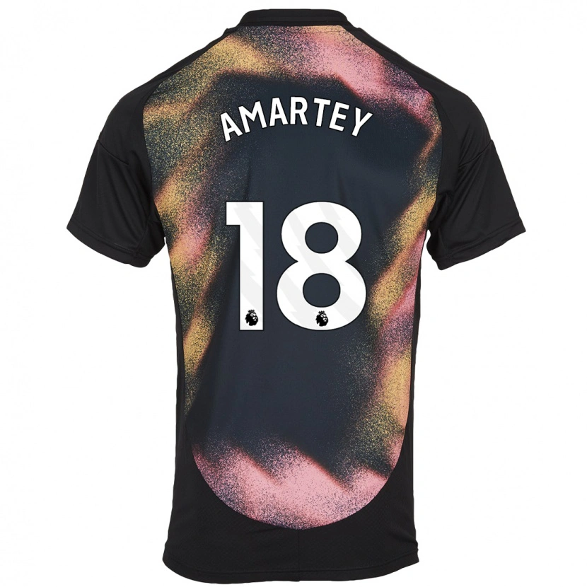 Danxen Enfant Maillot Daniel Amartey #18 Noir Blanc Tenues Extérieur 2024/25 T-Shirt