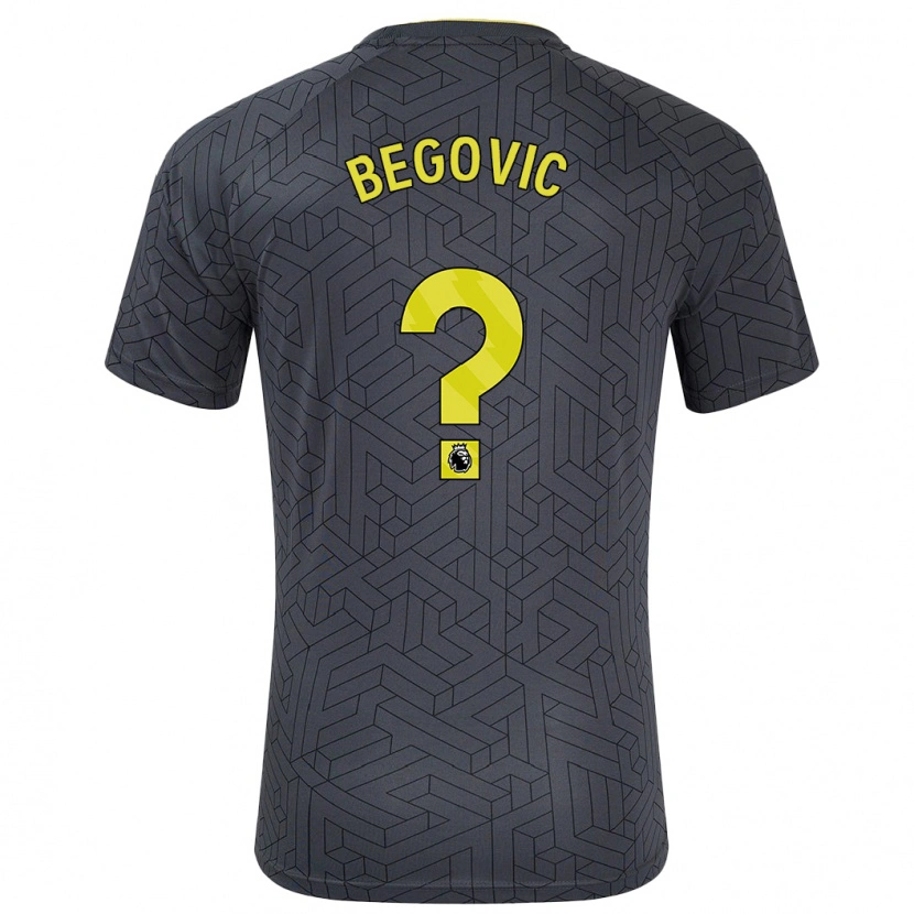 Danxen Enfant Maillot Asmir Begovic #0 Noir Jaune Tenues Extérieur 2024/25 T-Shirt