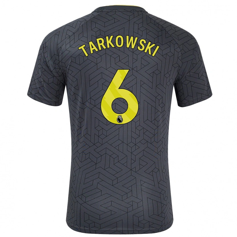 Danxen Enfant Maillot James Tarkowski #6 Noir Jaune Tenues Extérieur 2024/25 T-Shirt