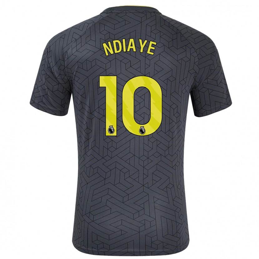 Danxen Enfant Maillot Iliman Ndiaye #10 Noir Jaune Tenues Extérieur 2024/25 T-Shirt