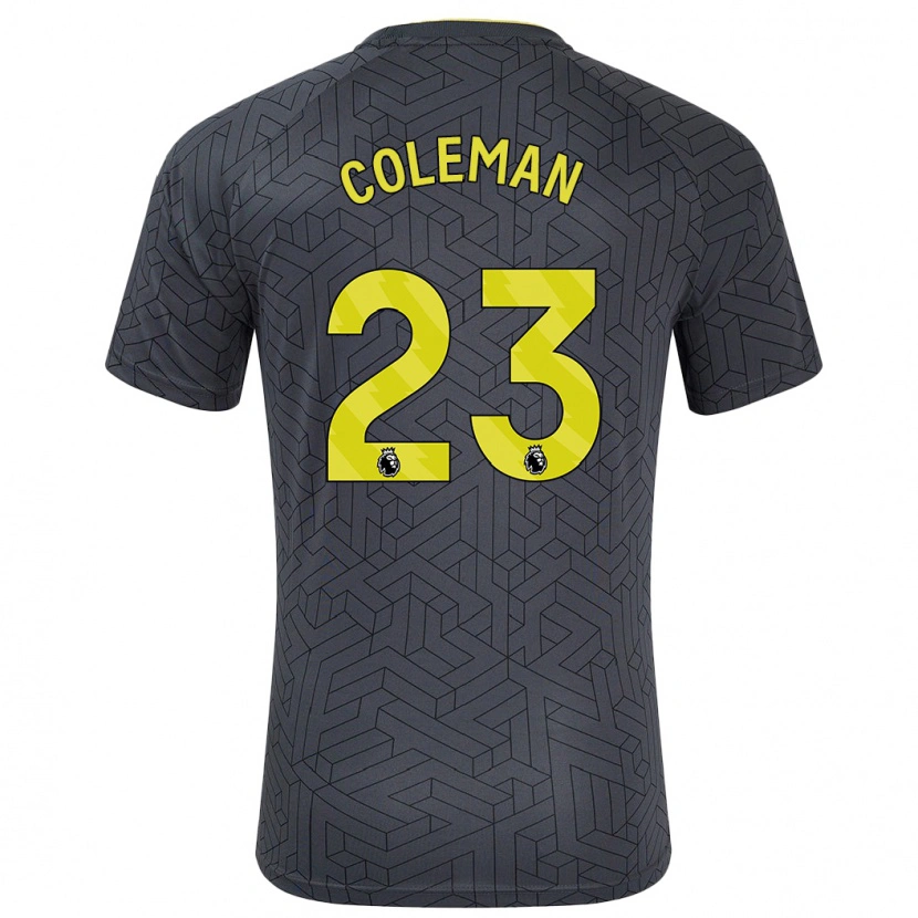 Danxen Enfant Maillot Séamus Coleman #23 Noir Jaune Tenues Extérieur 2024/25 T-Shirt